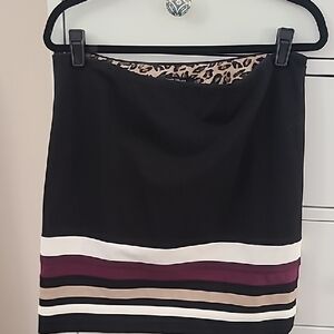 White House Black Market Black Skirt with Stripes